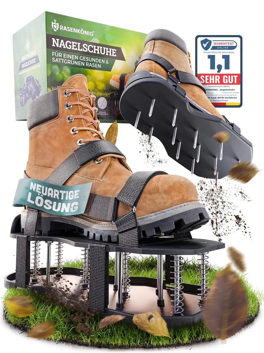 Chaussures à ongles Pro | Chaussures aératrices de pelouse + chaussures à chape | Aérateur de pelouse et aérateur pour aérer la pelouse | Chaussures de gazon de qualité supérieure pour