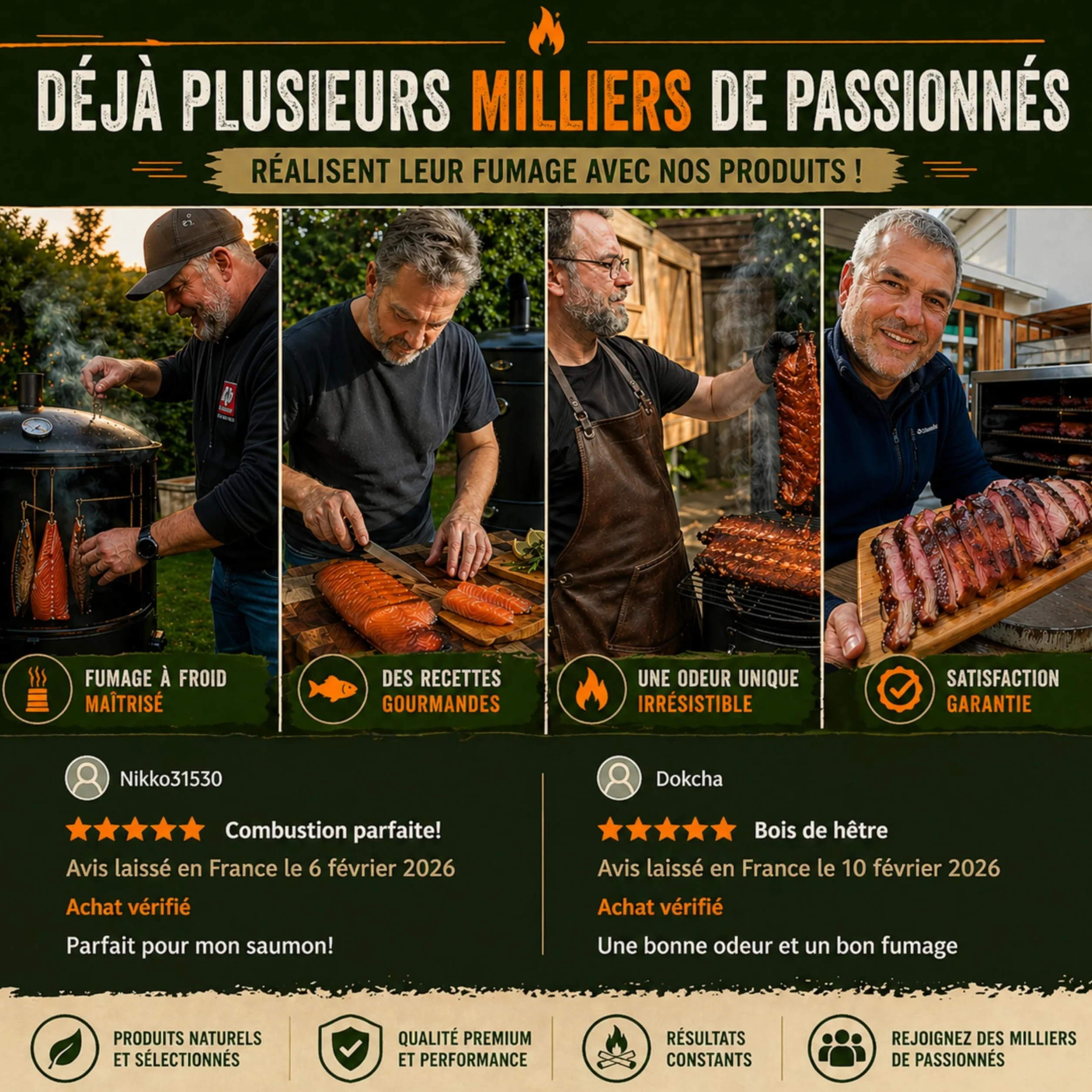 Sciure de Bois de Hêtre 4Kg – Qualité Pro pour Fumage à Froid – 100% Naturelle – Granulométrie 0,5-1 mm – Générateur de Fumée, Fumoir Viande & Poisson – Fabriquée en France – Guide PDF à Télécharger