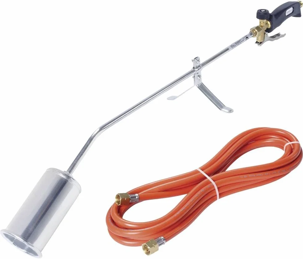 ROTHENBERGER Industrial Brûleur à gaz RoMaxi Eco | Brûleur | Désherbeur | Appareil à flamme | Soudage de membranes bitumineuses | Tête de brûleur 57 mm | Inclus : tuyau de gaz propane de 5 m 030958E