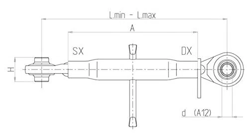 Barre de poussée BASIC Cat. II - L 550X780 mm