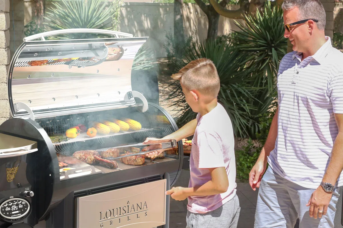 Barbecue à Pellets LG1200 Louisiana Grills Founders Legacy, Grill à Pellets, Barbecue, Écran Tactile Numérique Programmable avec Wifi et Bluetooth, Deux Sondes Thermiques Programmables