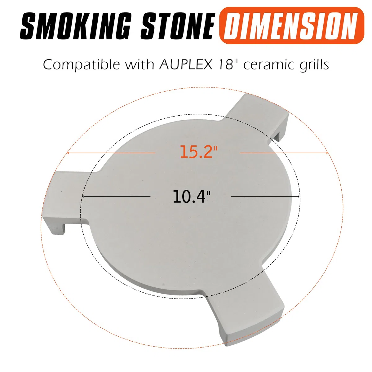 Pierre à pizza et déflecteur de chaleur pour accessoires Kamado - Conveggtor en céramique extra épais avec 3 pieds - Déflecteur de barbecue et pierre de cuisson pour pizza, pain et barbecue