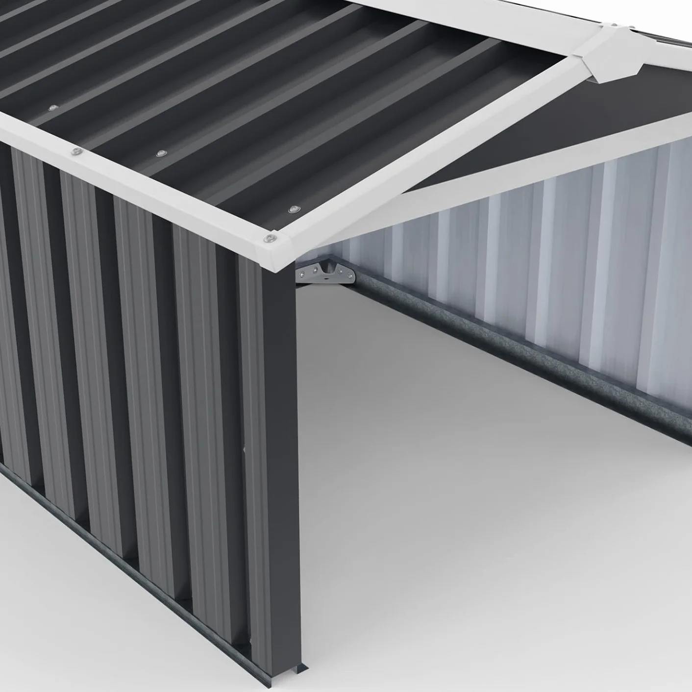 IDMarket - Garage pour Robot Tondeuse Toit à 2 pentes métal Gris Anthracite 86 x 98 x 62 cm