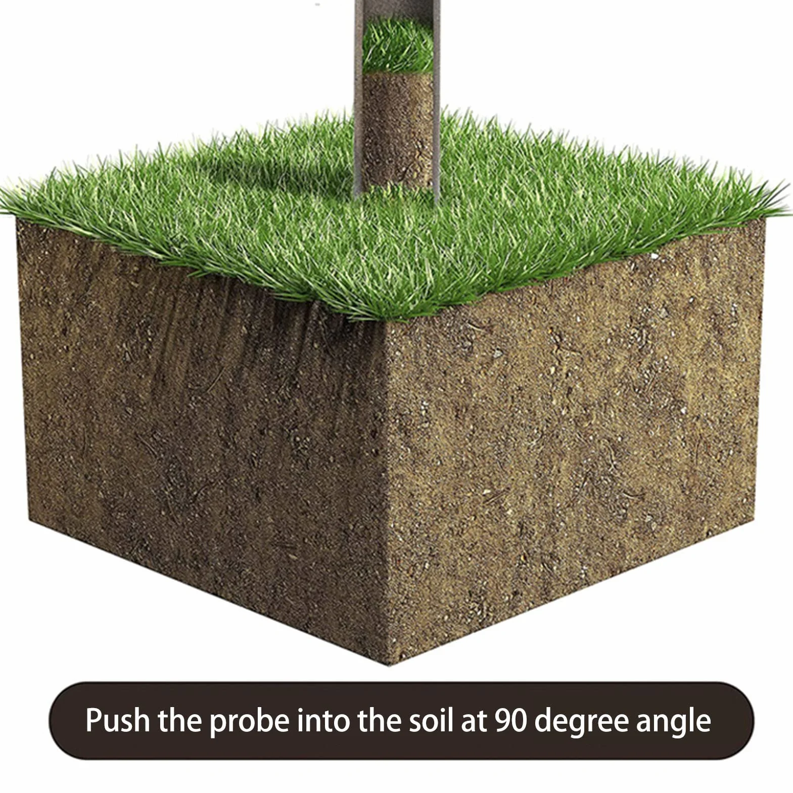 Sonde d'échantillonnage de Sol, Tige de sonde de Sol en Acier Inoxydable 304 avec poignée en T, Outil de carottage pour l'échantillonnage de Sol, Soins des Plantes,