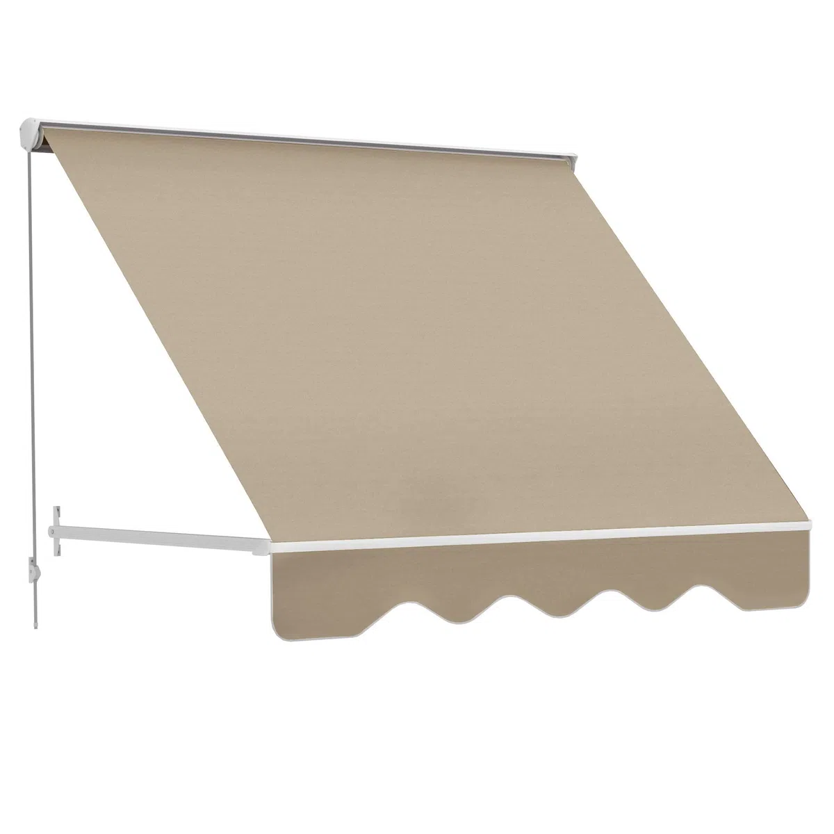 Outsunny Store banne Manuel Inclinaison réglable Aluminium Polyester imperméabilisé 70L x 180l cm Beige
