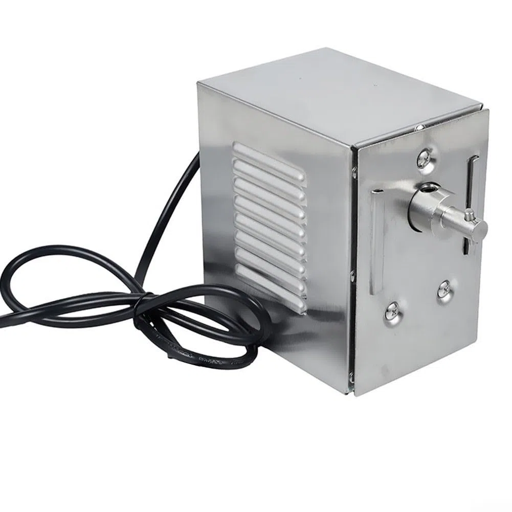 Zoegneer Moteur de rôtissoire en acier inoxydable pour barbecue extérieur Accessoire de barbecue 45 W Couple élevé 150200 kg Capacité de charge pour camping, famille, dîner, hôtel, cuisine Argenté (UK