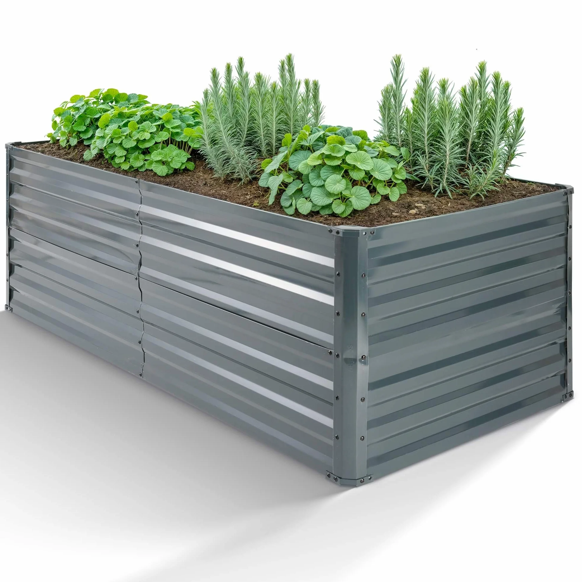 AREBOS Lit surélevé en métal 180x90x45 cm | Lit de Jardin en Acier galvanisé | Lit de Plantes résistant aux intempéries & à la Rouille | Lit de légumes rectangulaire pour Jardin & terrasse