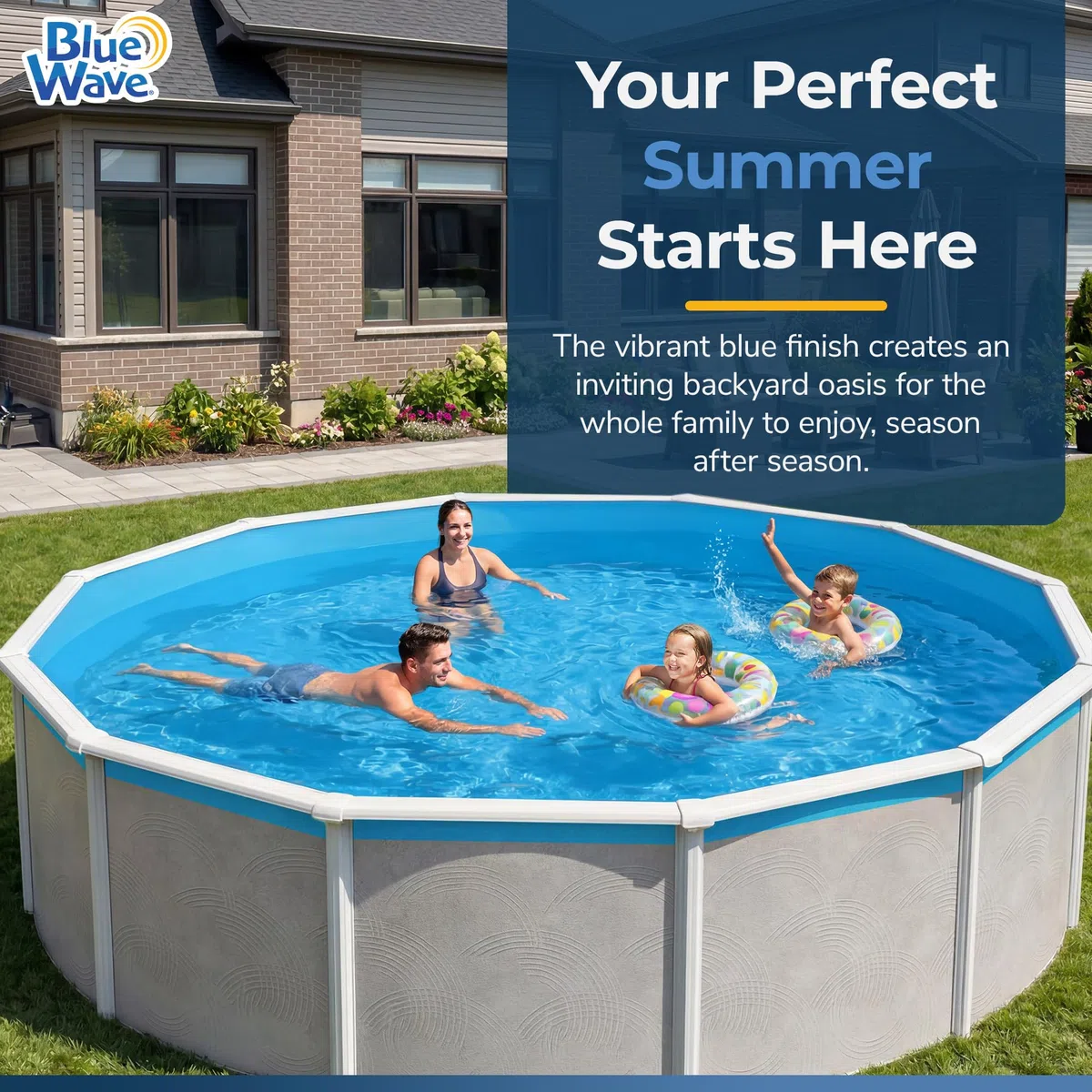 Blue Wave NL322-20 Revêtement de Piscine Rond en Acier de Calibre Standard 4,6 m