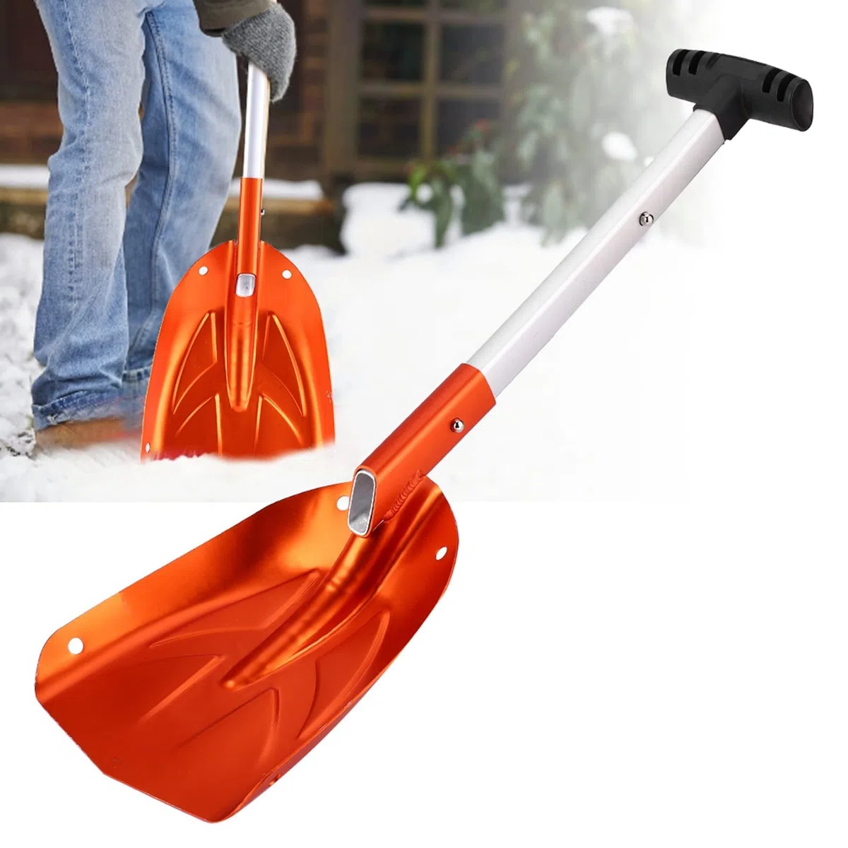 Pelle à Neige Légère en Alliage D'aluminium Grattoir à Glace Poussoir à Neige Universelle pour Allée Maison Patio