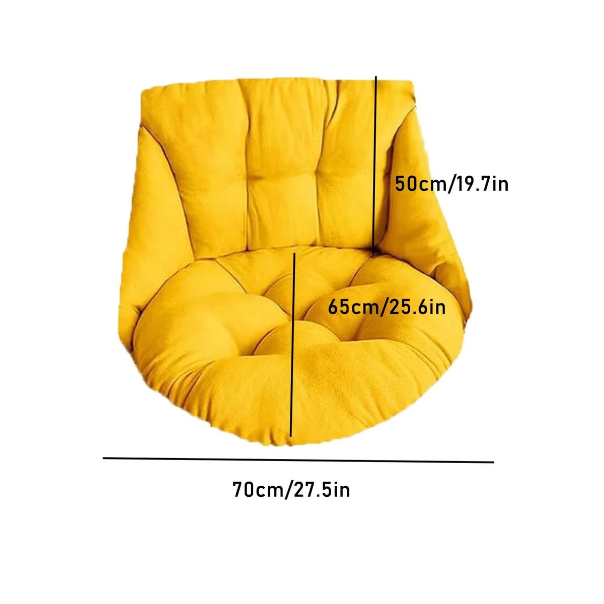 Coussin De Chaise Hamac Rond en Macramé Marocain Générique, Coussin De Balancelle Œuf, Coussin De Panier Suspendu en Rotin pour Chambre/Balcon, Idéal pour Lire Ou Se Détendre(Light Brown)