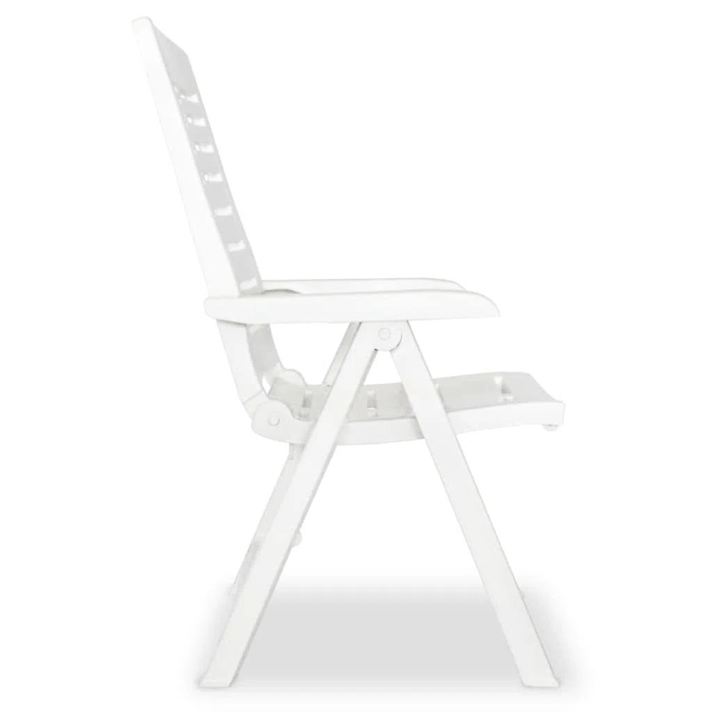 Solivagant Chaises inclinables de Jardin Lot de 6 Plastique Blanc,(42.24 KG)