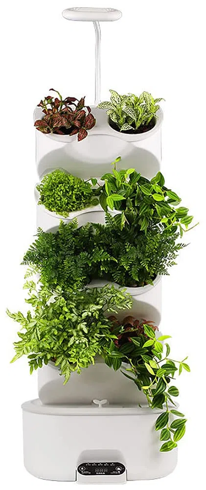 Système de Culture hydroponique, kit de Jardin d'herbes d'intérieur à 8 dosettes sur 4 étages avec lumière de Croissance LED et écran Tactile, Pots de pépinière pour bonsaïs, pour
