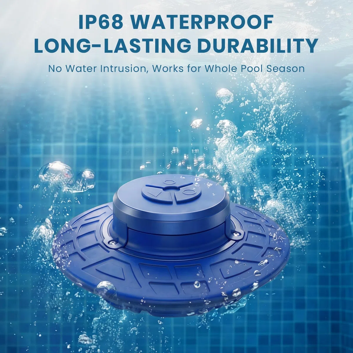 Alarme de piscine, alarme de sécurité flottante pour piscines creusées et hors sol, sirène de 110 dB étanche IP68, détection d'onde intelligente empêchant les fausses alertes, portée sans fil de 80 m