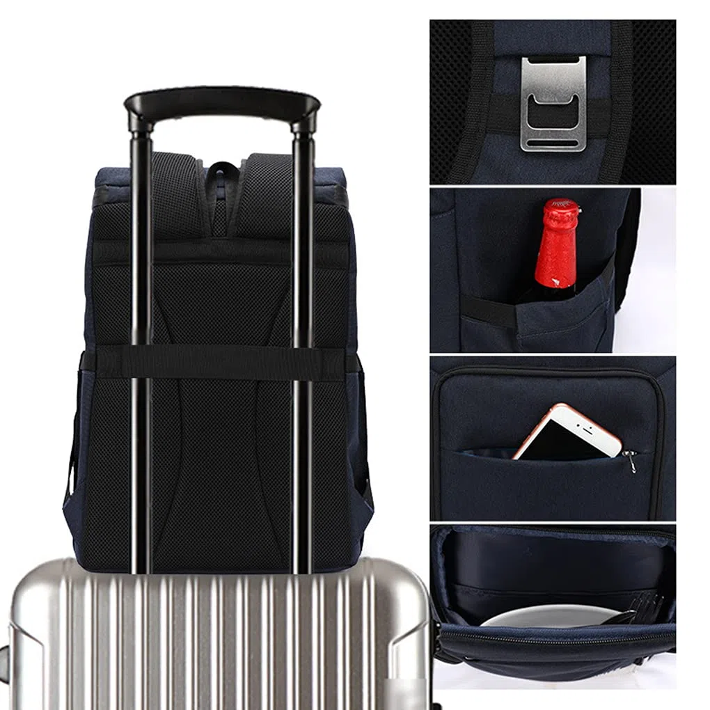 Sac à Dos Isotherme 23L Sac à Dos de Pique-Nique Sac Thermique Portable pour Déjeuner Sac Réfrigérant Sac à Dos Glacière Gris