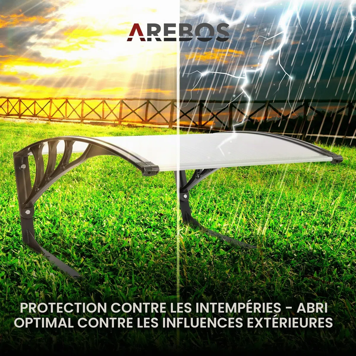 Arebos Garage de Tondeuse Robot | Abri pour Robot | Taille 102 x 79 x 46 cm | Résistant aux intempéries + Protection UV | avec Pieds en métal | matériel de Montage Inclus