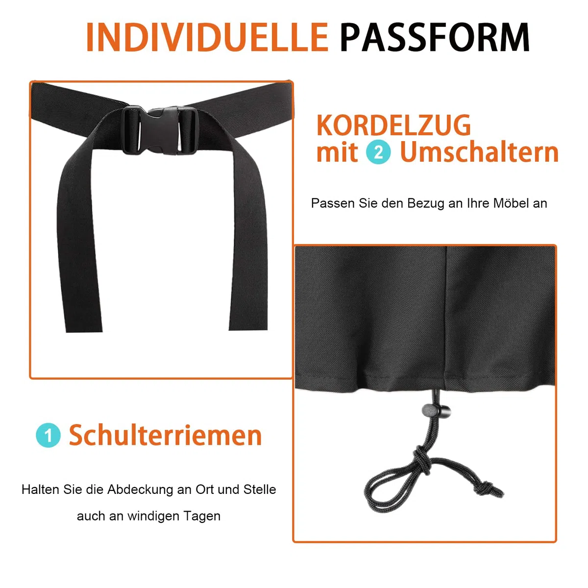 Bache Spa ImperméAble, Couverture Spa, Housse De Protection pour Bain à Remous Étanche à la poussière et aux UV Coupe Vent - Noir (230 * 200 * 85cm)