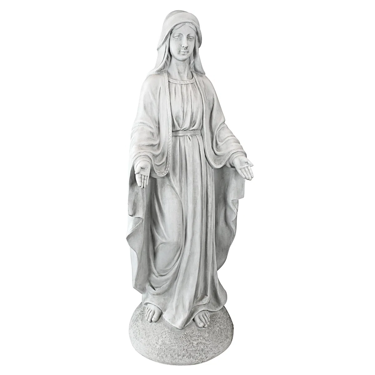 Design Toscano Madone de Notre Dame Statue Religieuse de Décor de Jardin, 91 cm, polyrésine, pierre antique