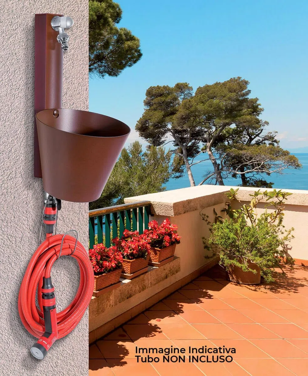 Fontaine murale de jardin avec double robinet Belfer 42/PRS Anthracite