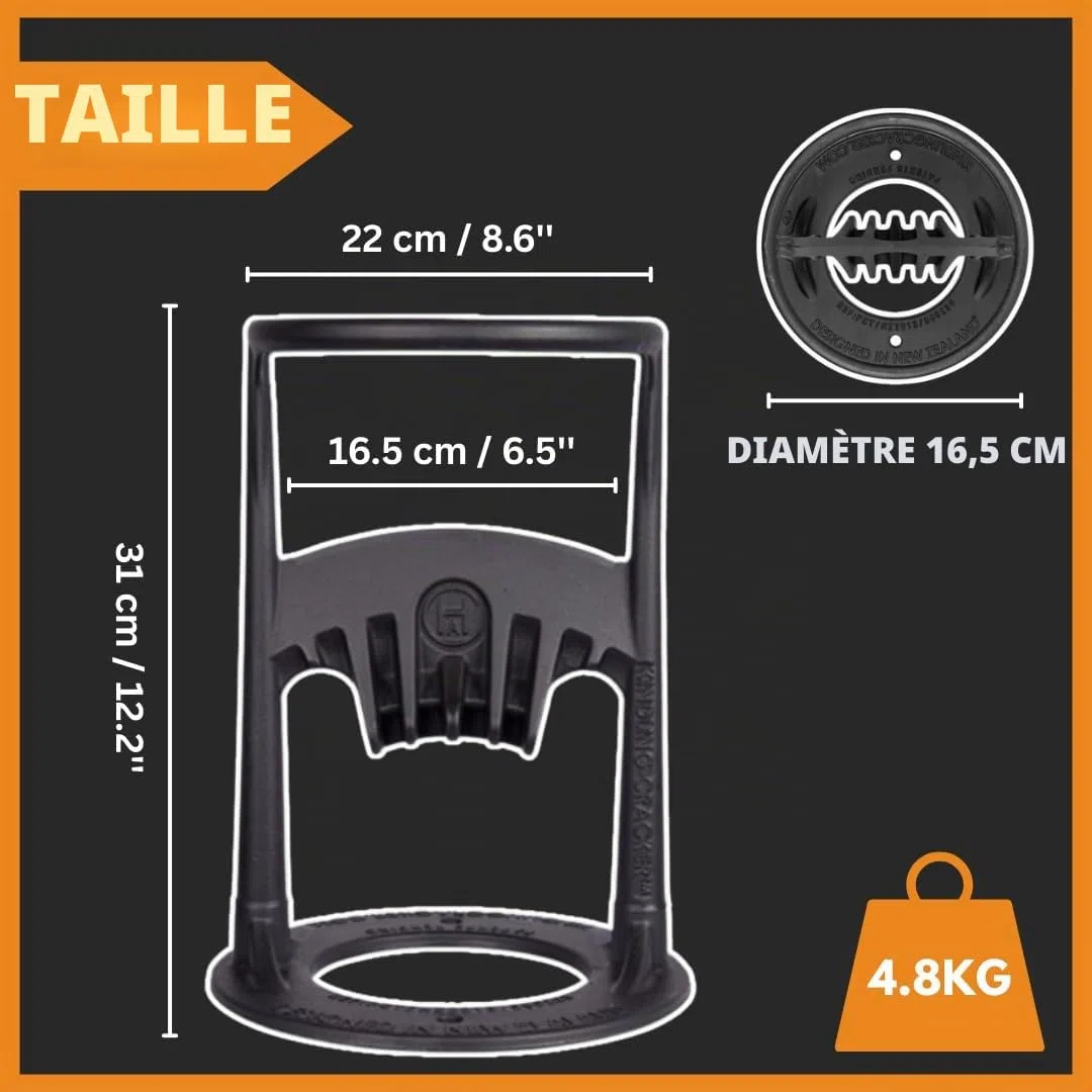 Fendeur de bûches original Kindling Cracker. Fendeur de bûches manuel robuste. Fabriqué en fonte recyclée. Design compact. Coupe-bûches pour petit bois. Accessoires pour cheminée et fendeurs de bûches