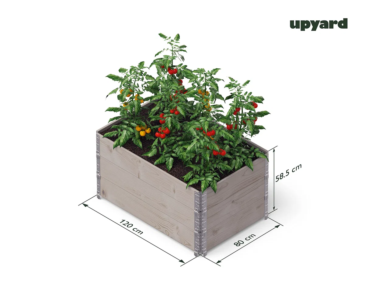 Upyard GardenBox Lot de 3 jardinières surélevées Modernes en Cadre de palettes - Plate-Bande surélevée modulaire en Bois Naturel pour Jardin et terrasse - Certifié PEFC - 120 x 80 x 58,5 cm - Gris