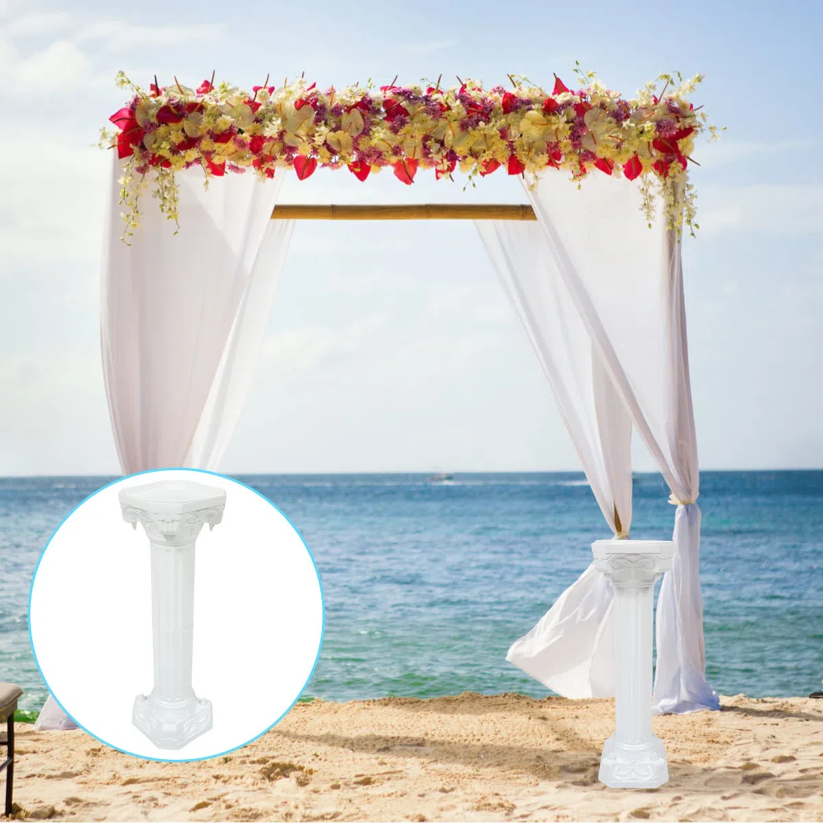 YARNOW Pilier de La Colonne Romaine Colonne Grecque: Guide de Route Colonne Romaine Antique Décoration Sculpture Architecturale pour 88X27cm de Mariage