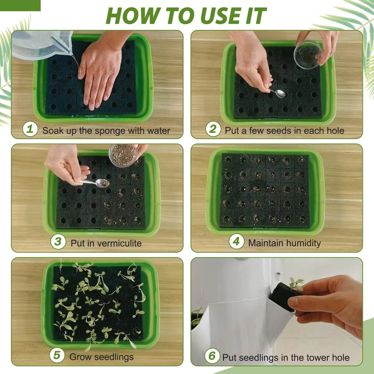 City Farm Tour hydroponique – Jardin vertical sans sol avec arrosage automatique et minuterie, cultivez des herbes et légumes frais toute l'année, 5 couches – Vert