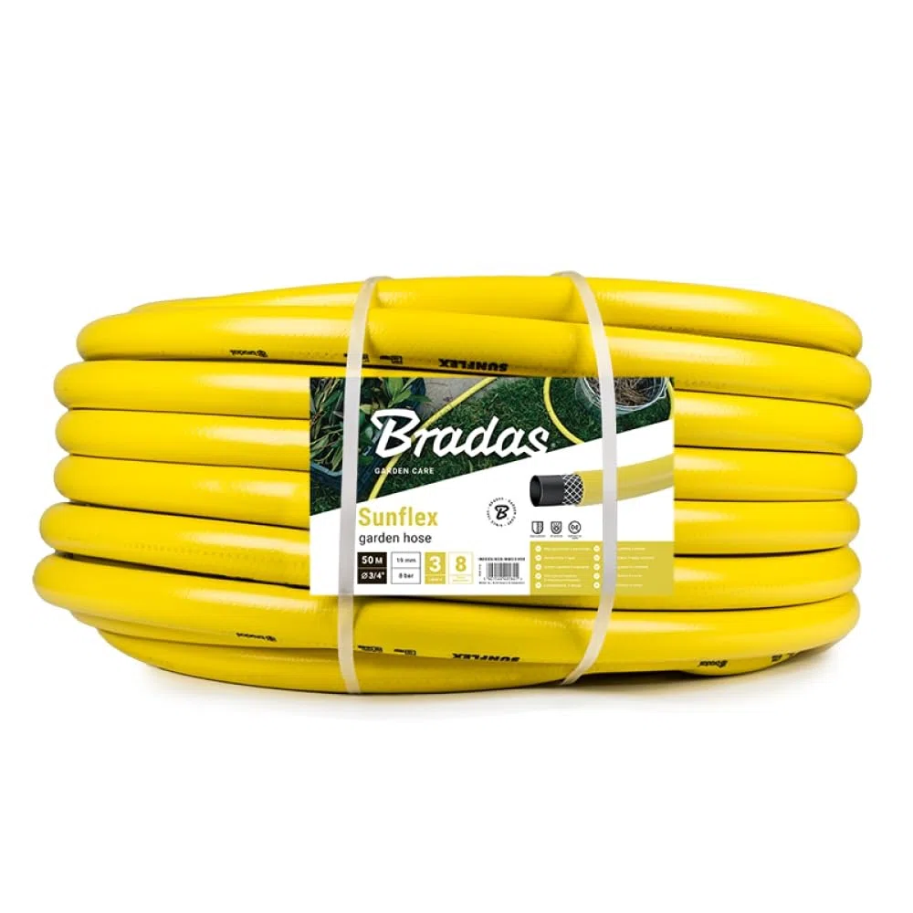 Bradas wms150 Tuyau d'arrosage, diamètre 25 mm, 50 m, 1 ", 7 Bar, Jaune, 25 x 25 x 15 cm