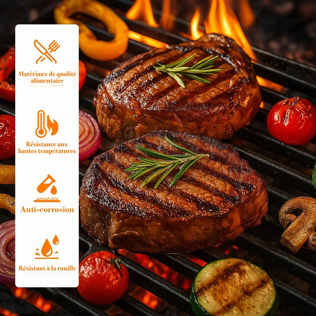 GFTIME Lot de 3 grilles de cuisson CharBroil Gas2Coal 330, Charbroil Advantage Series, Barbecook Siesta 310, Landmann Triton 3&4, Profi Cook PC-GG 1058/1059