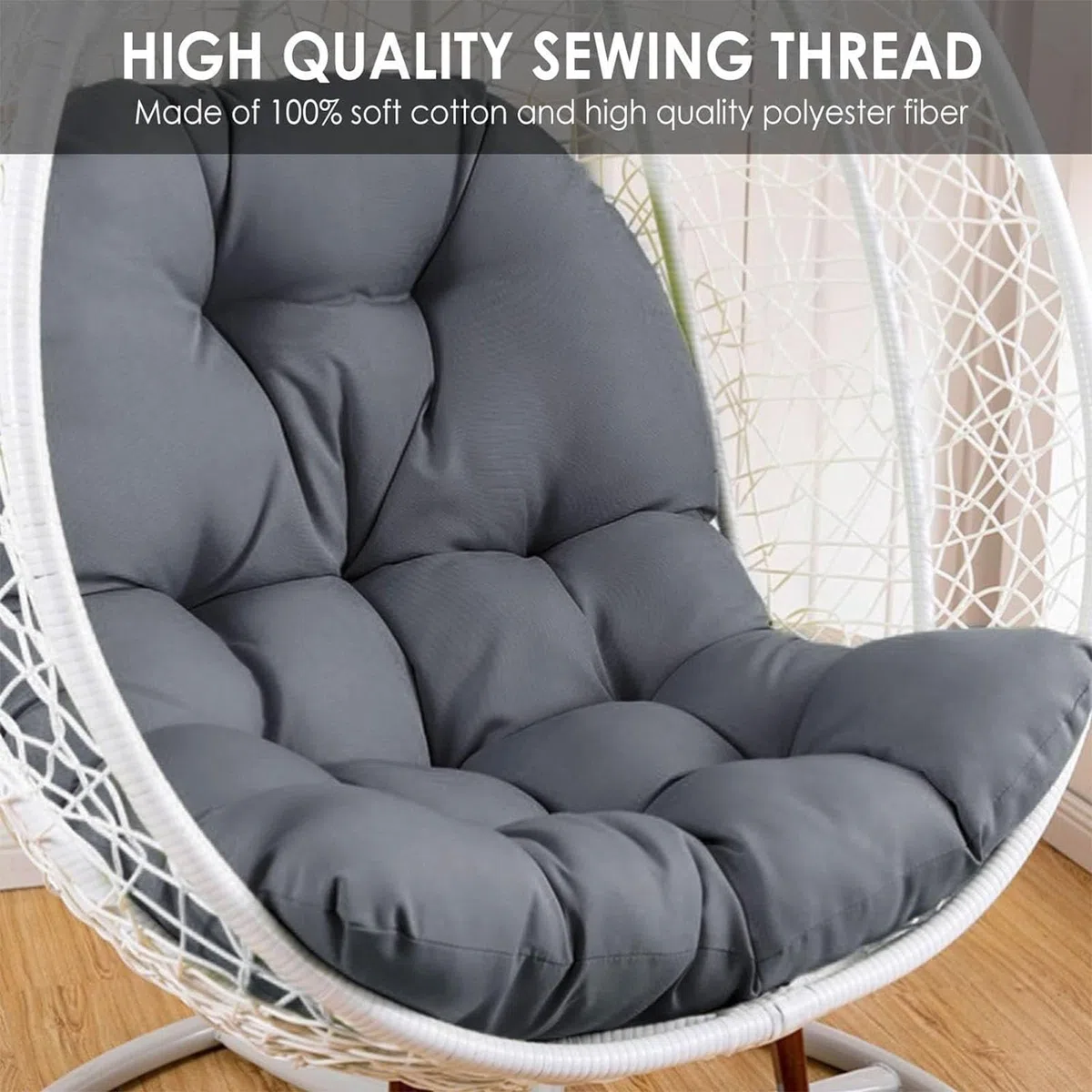Balançoire Panier Suspendu Coussin de siège Respirant éPaissir Coussins pour Chaise à œUfs Suspendue, Amovible Chaise Oeuf Suspendue pour Patio Jardin Extérieur - Uniquement des Coussins À Vendre(A2)