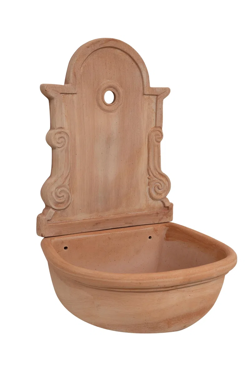 Biscottini Fontaine de jardin en terre cuite - Meubles d'extérieur L44 x P38 x H65
