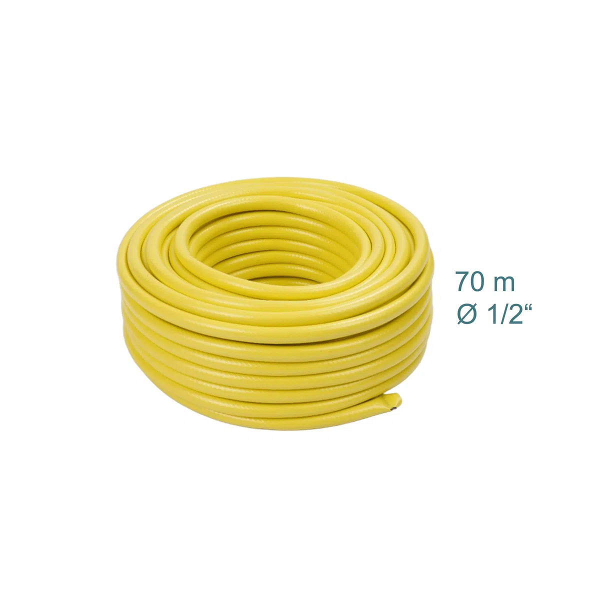 Relaxdays Tuyau d'arrosage résistant UV, torsadé, 70 m, Universel 1/2", Jaune