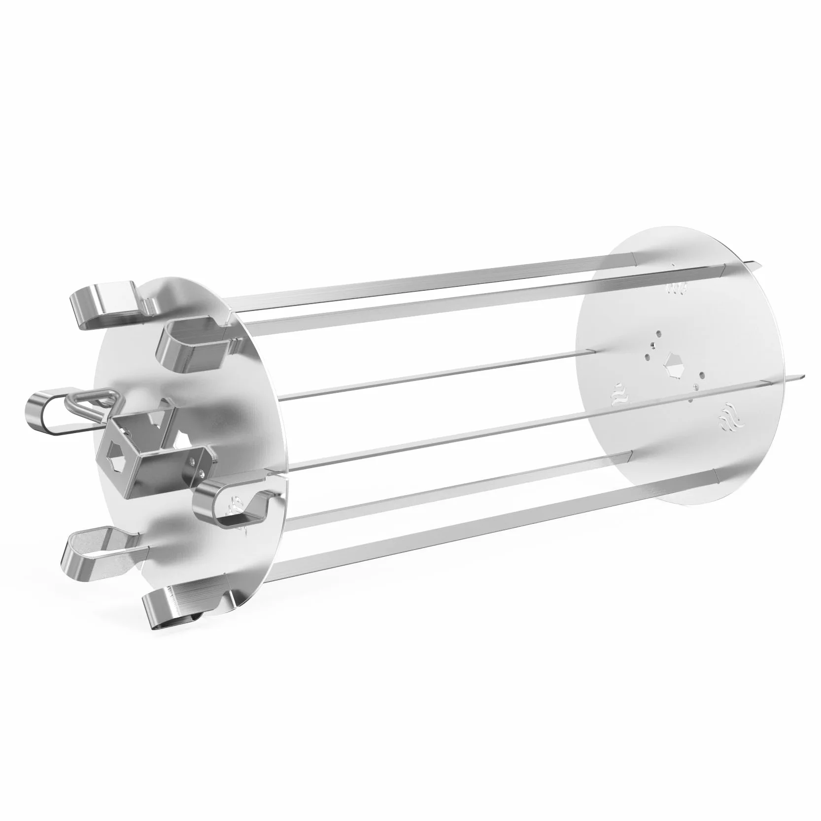 onlyfire Le Système de Brochettes Rotatifs Résistant s'adapte à Tout Gril de Rôtisserie Tournebroche pour Barbecue, Acier Inoxydable, avec 6 Brochettes 41cm Longues, Ø16cm