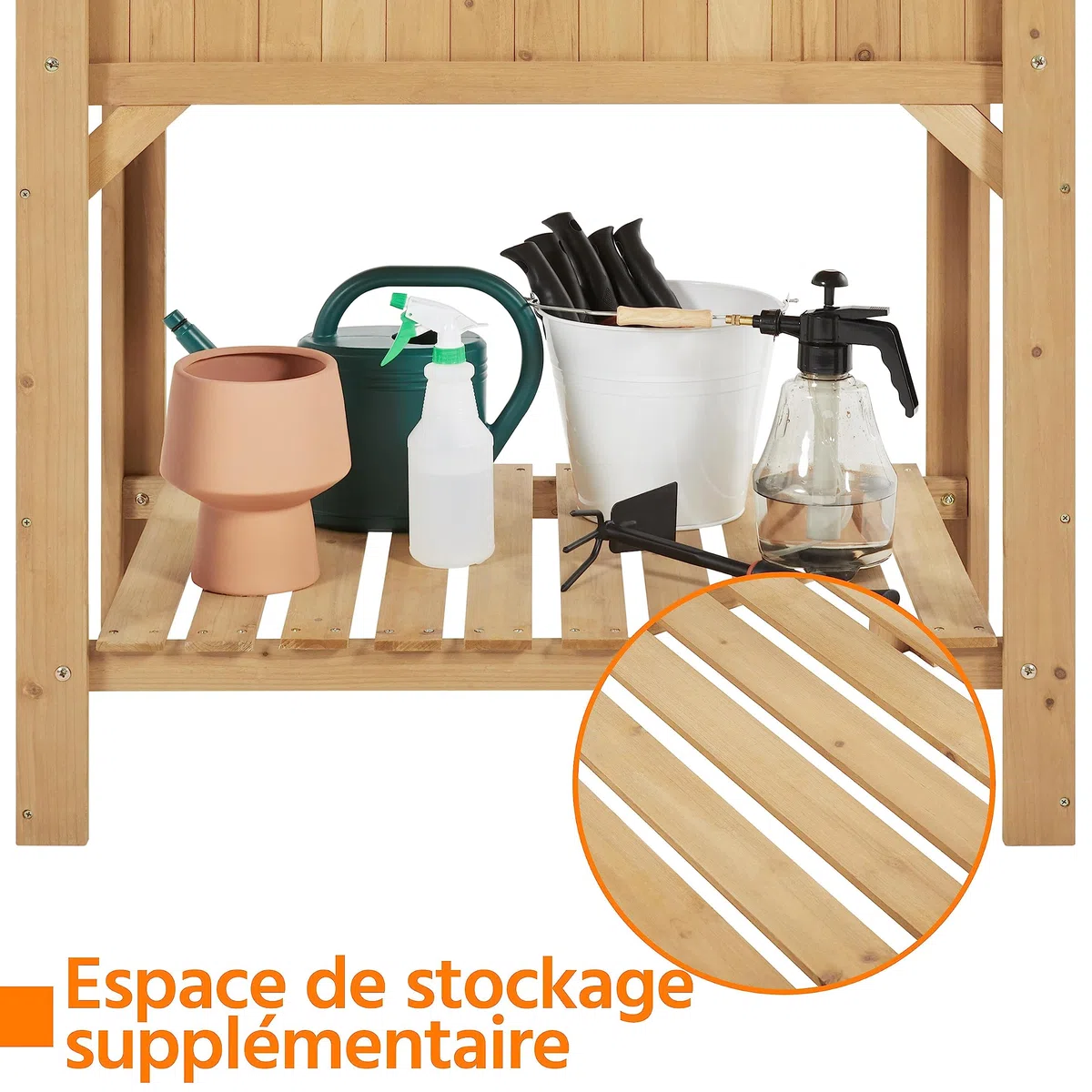 Yaheetech Carré Potager sur Pied Exterieur Table de Rempotage Jardinière Surélevée Carré à Plantes en Bois Trous de Drainage pour Légumes ou Fleurs dans Balcon/Jardin