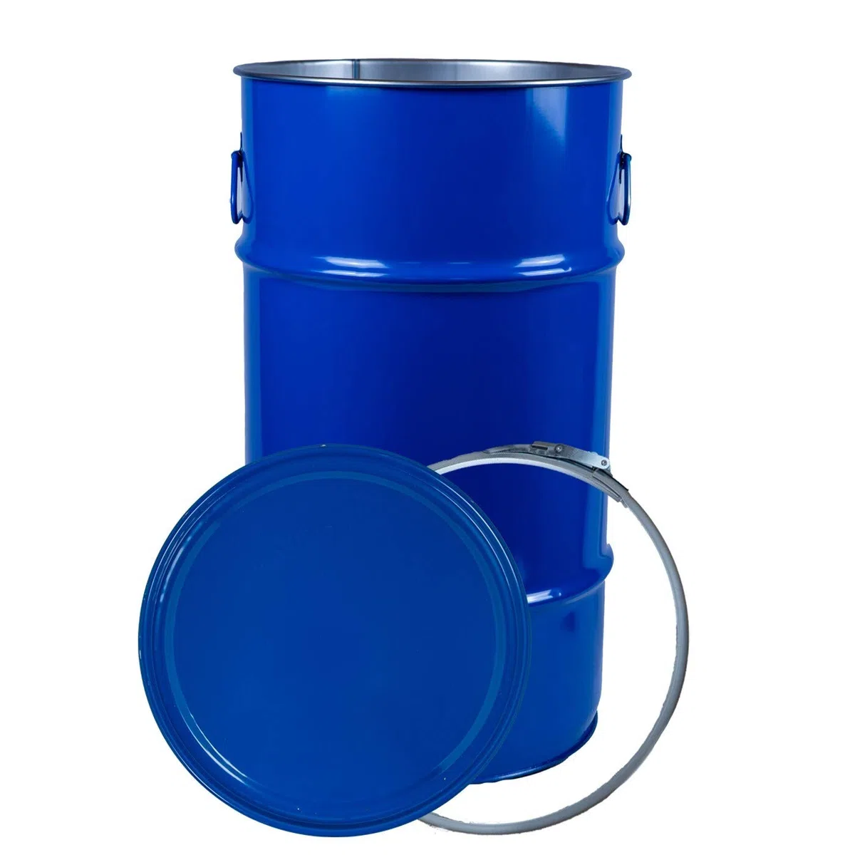 Tonneau décoratif universel avec couvercle - 60 l - Bleu