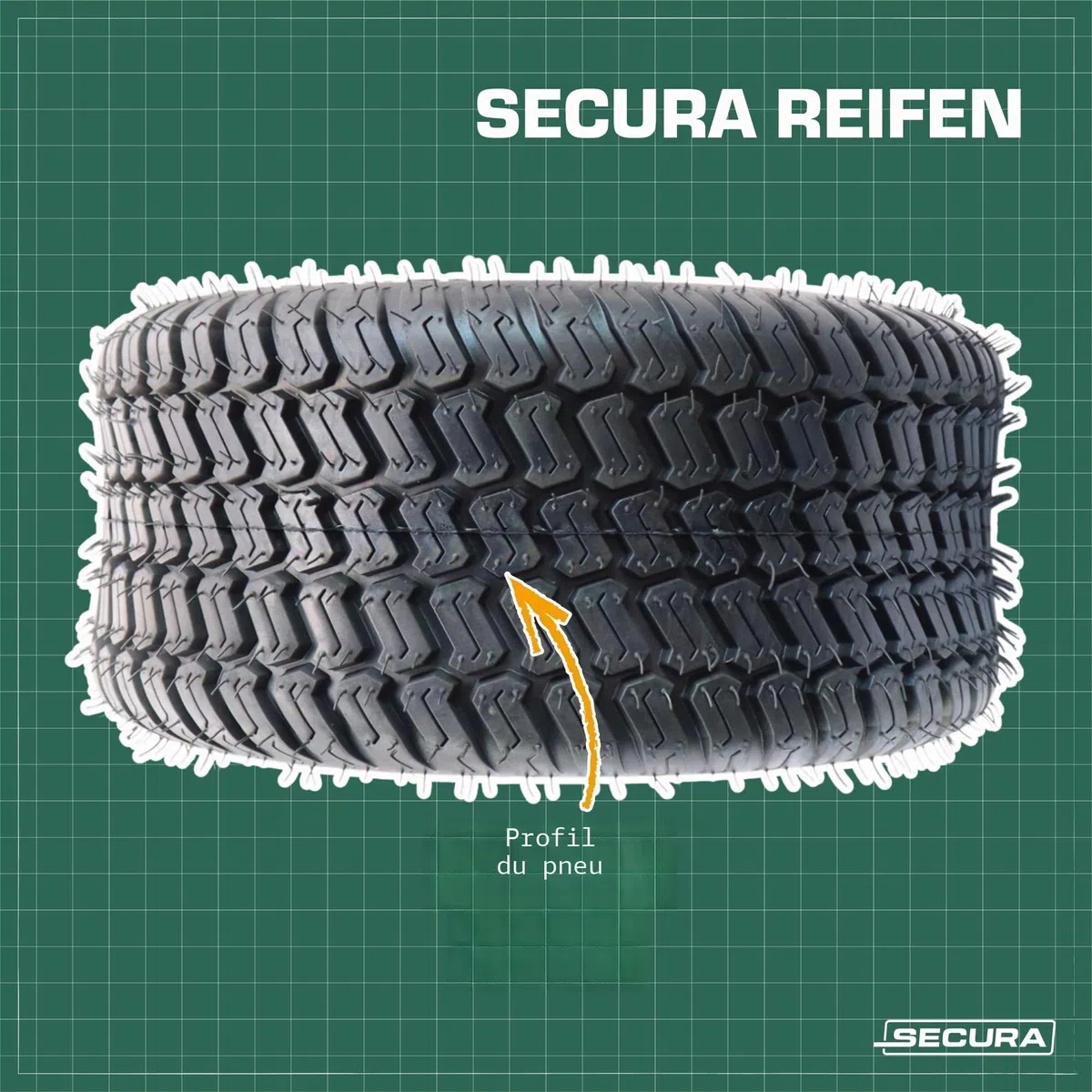SECURA 2 pneus 15x6.00-6 pour tondeuses autoportées