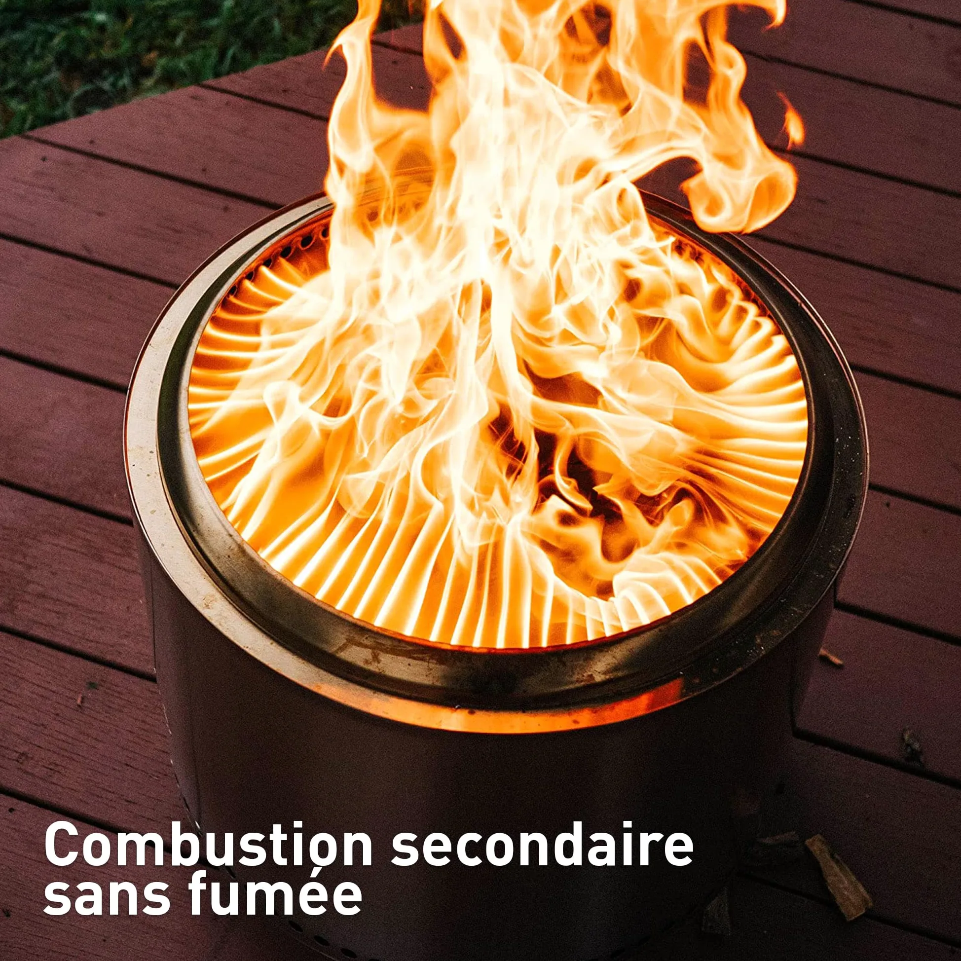 Solo Stove Brasero Bonfire et Support 2.0 | Brasero Portable de sans émission de fumée, Combustion Naturelle du Bois, avec bac à Cendres Amovible, Acier Inoxydable, 49,5 x 44,5 cm, 11,4kg, Gris