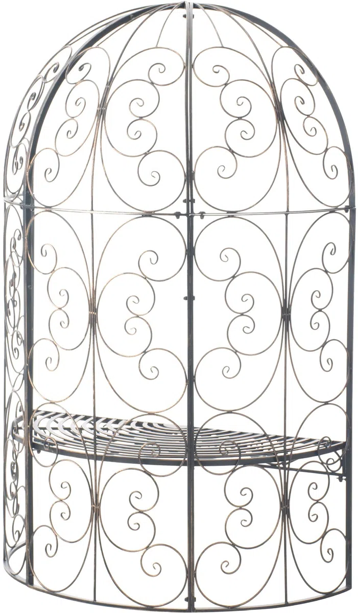 CLP Banc De Jardin Rosie Demi-Cercle I Banquette 2 Places avec Arche A Rosiers en Métal Stable I Demi-Gloriette pour Plantes Grimpantes, Couleur:Bronze