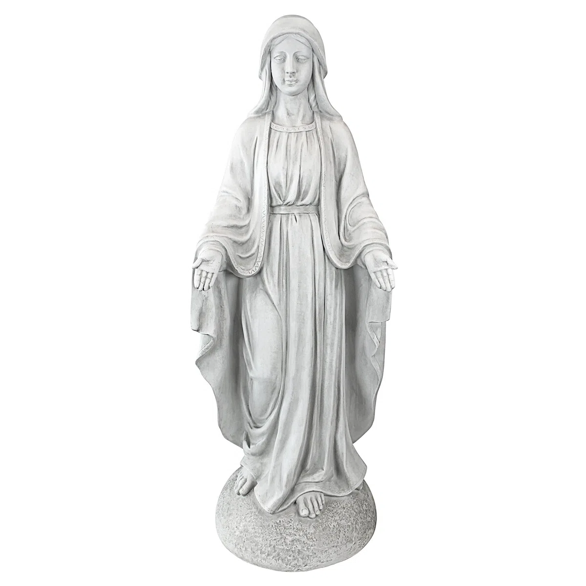 Design Toscano Madone de Notre Dame Statue Religieuse de Décor de Jardin, 91 cm, polyrésine, pierre antique