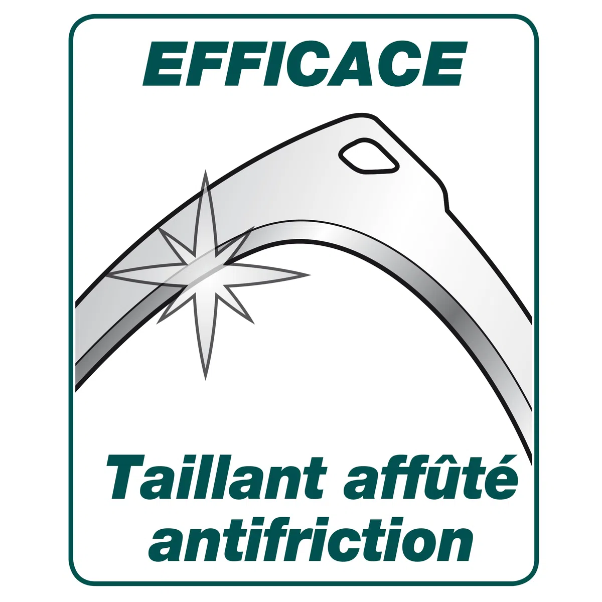 Faucille à broussailles coudée 50 cm Duopro – lame inox trempée 50-55 HRC – manche bi-matière – débroussaillage et fauchage précis