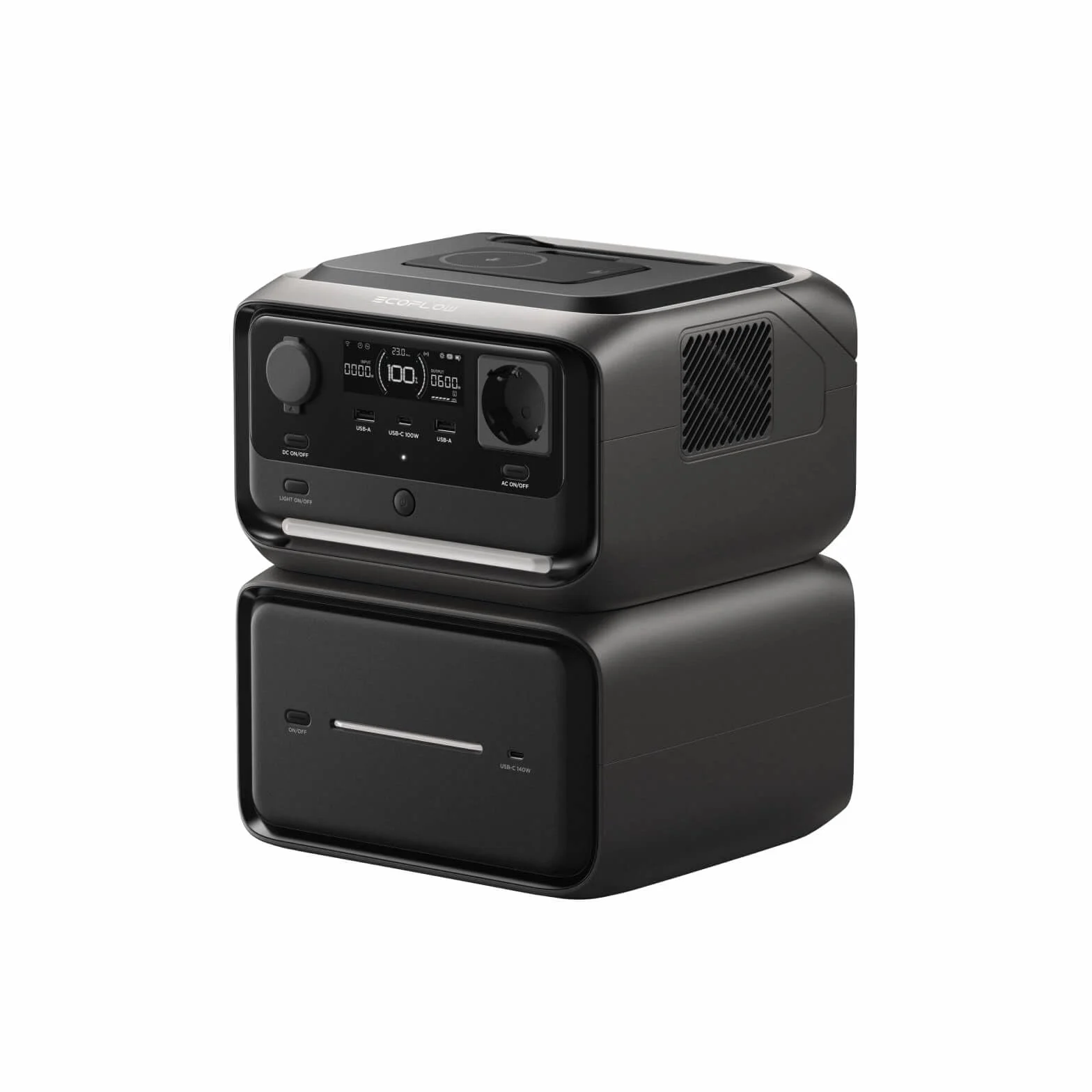Station électrique portable EF ECOFLOW RIVER 3 Max Plus sans fil et batterie externe 5000 mAh, batterie LFP 858 Wh, jusqu'à 1200 W de sortie, générateur solaire pour camping et camping-car