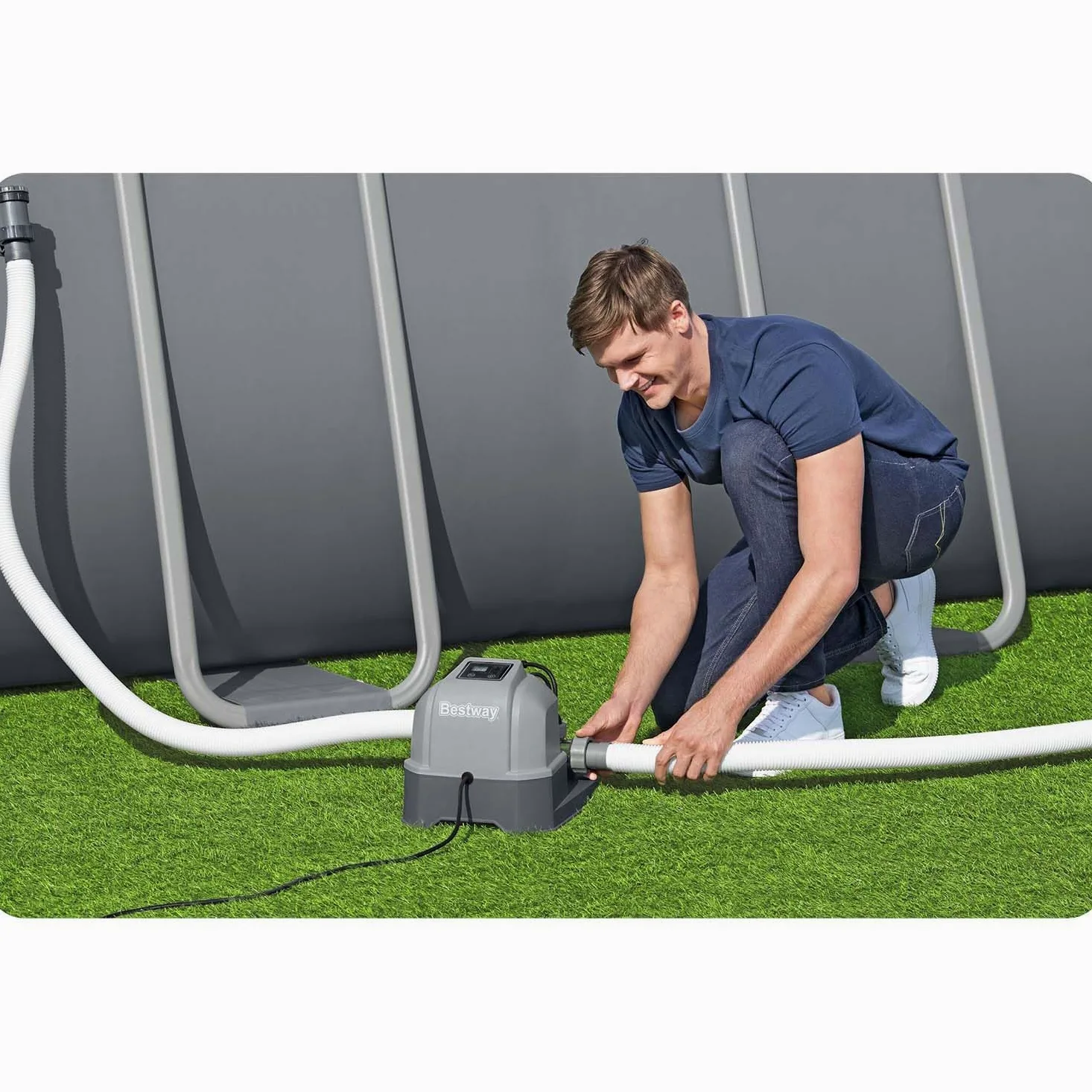 Bestway Hydrogenic Électrolyseur d’Eau salée 6 g/h - 34 cm x 27 cm x 26 cm - Gris