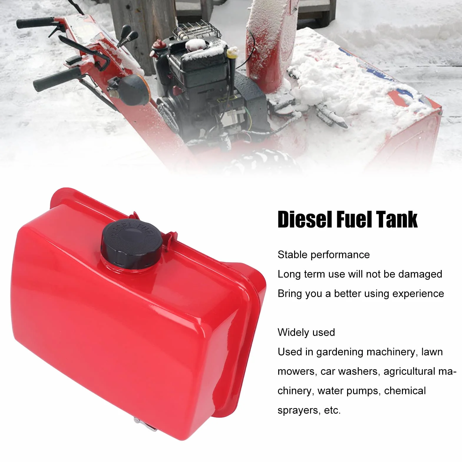 Panv Réservoir de Carburant Diesel 186F 188F 192F 195F Facile à Installer et à Remplacer l'assemblage du Réservoir de Carburant Diesel en Fer pour la Tondeuse à Gazon à Générateur