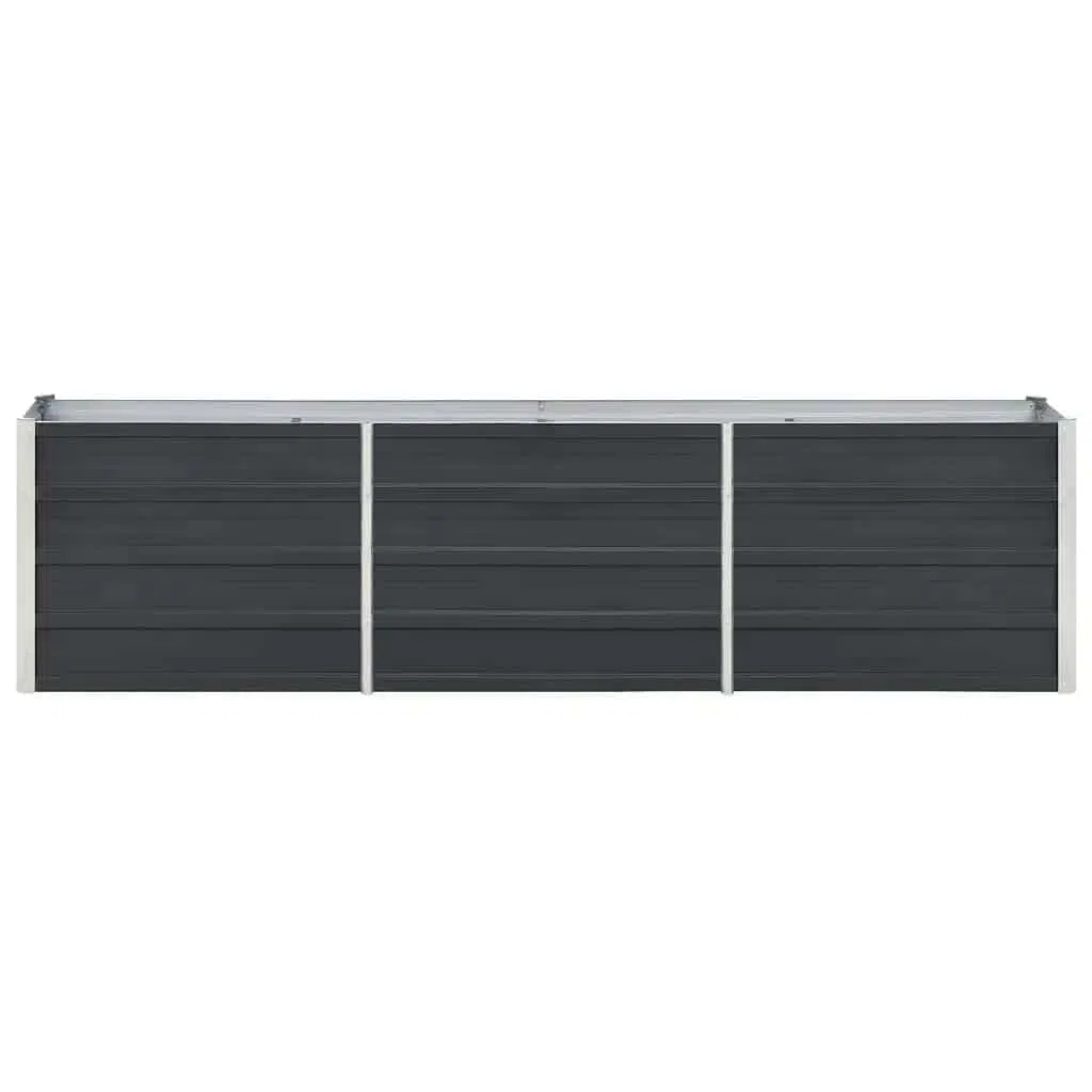 vidaXL Lit Surélevé Pot de Fleurs Bac à Plante Pot de Plante Bac de Fleurs Jardinière Jardin Extérieur Acier Galvanisé 240x40x45 cm Anthracite