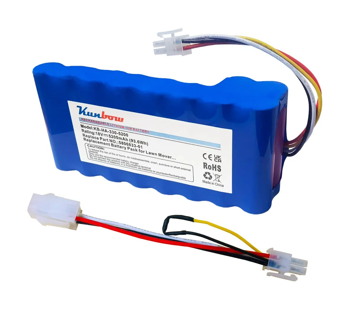 Batterie 5200 mAh pour Tondeuse Robot, Batterie de Rechange pour Husqvarna Automower 320, 330X, 420, 430, 430X, 440, 450X, 520, 550, remplaçant la Batterie 580 68 33-01, 580 68 33-02. (18 V/93,6 Wh)