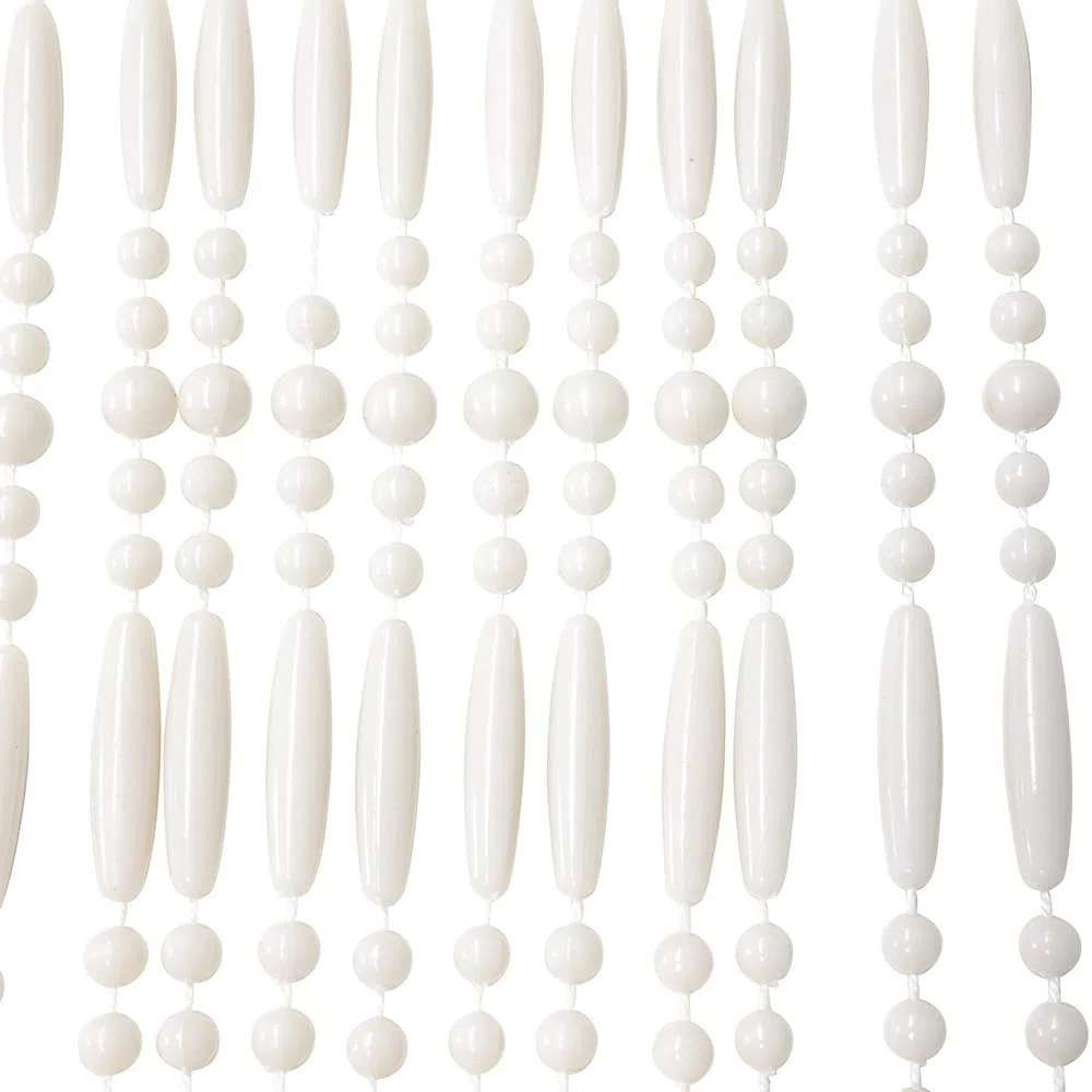 IVOL Rideau de porte – Rideau anti-mouches en perles – 90 x 220 cm (Robin, blanc)