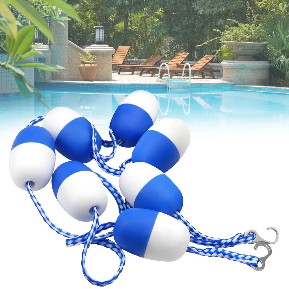 Corde Piscine sécurité Ligne De Flotteur De Piscine Haute Visibilité, Séparateur De Sécurité De Piscine Flottante De 1 5 15 45 65 75 85 95 100 M De Longueur(L 17m)