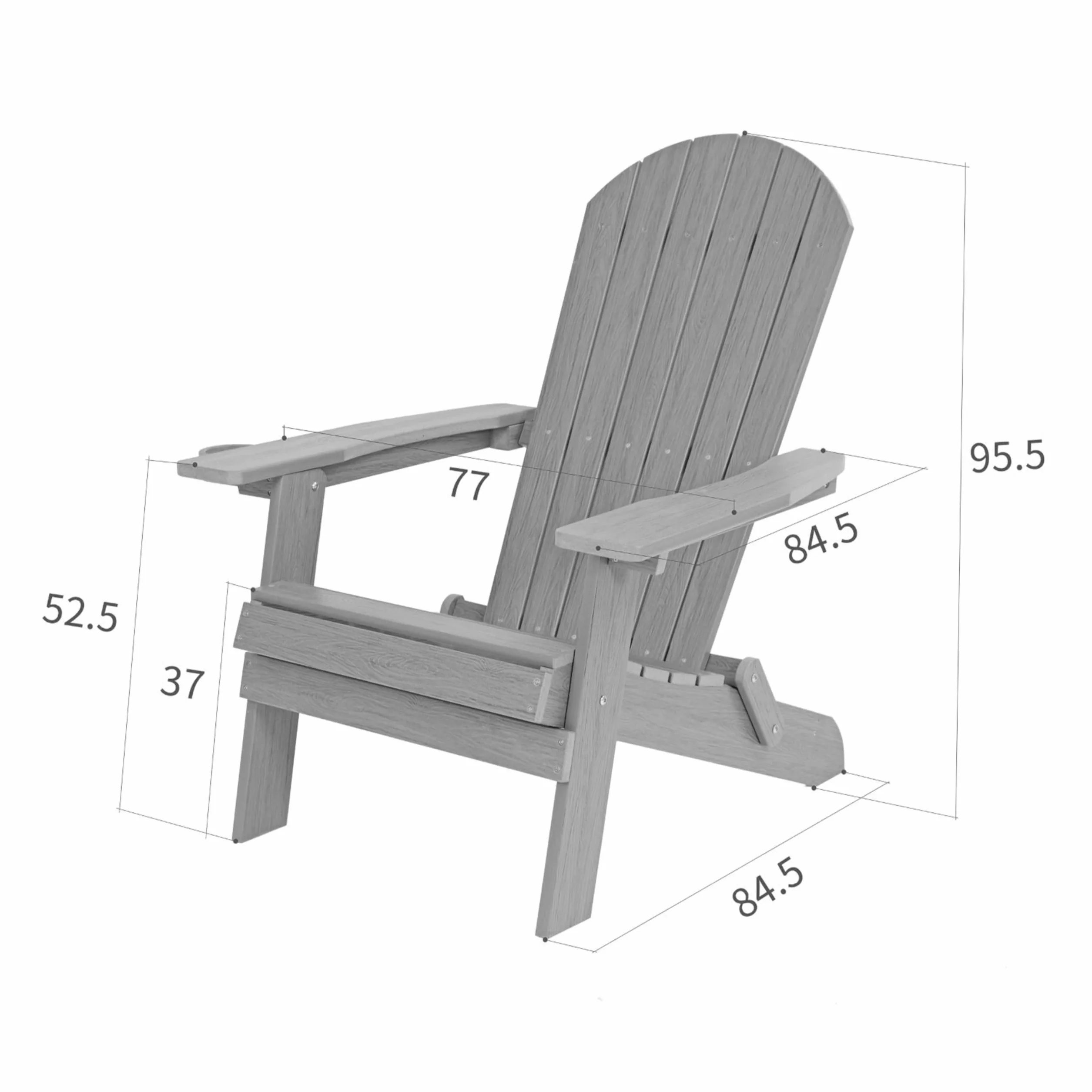 AXI Claire Chaise Adirondack, Transat Plastique, Marron | Chaise De Jardin, 1 Personne/Fauteuil Exterieur/Chaise Exterieur | Transat À Dossier Haut - 84,5 X 77 X 95,5 Cm