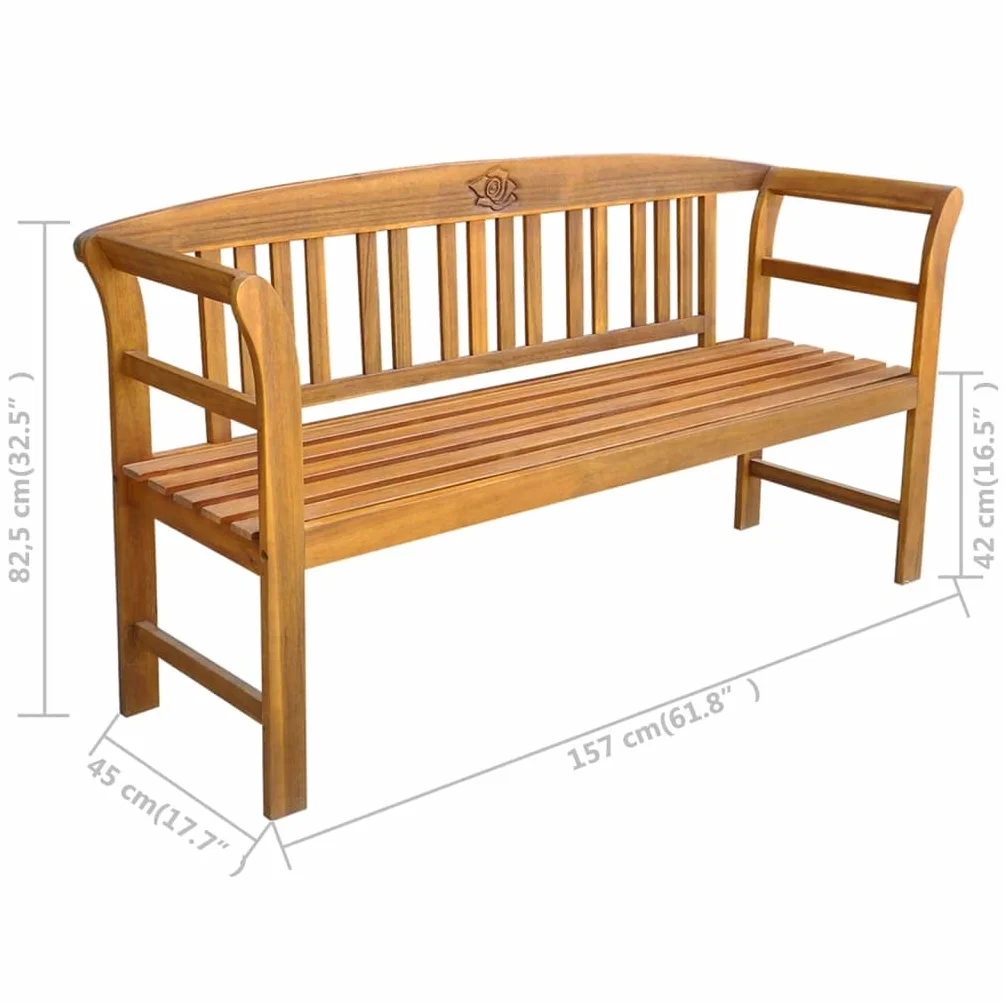 vidaXL Banc de Jardin Bois d'Acacia Massif Meuble de Jardin Terrasse Parc