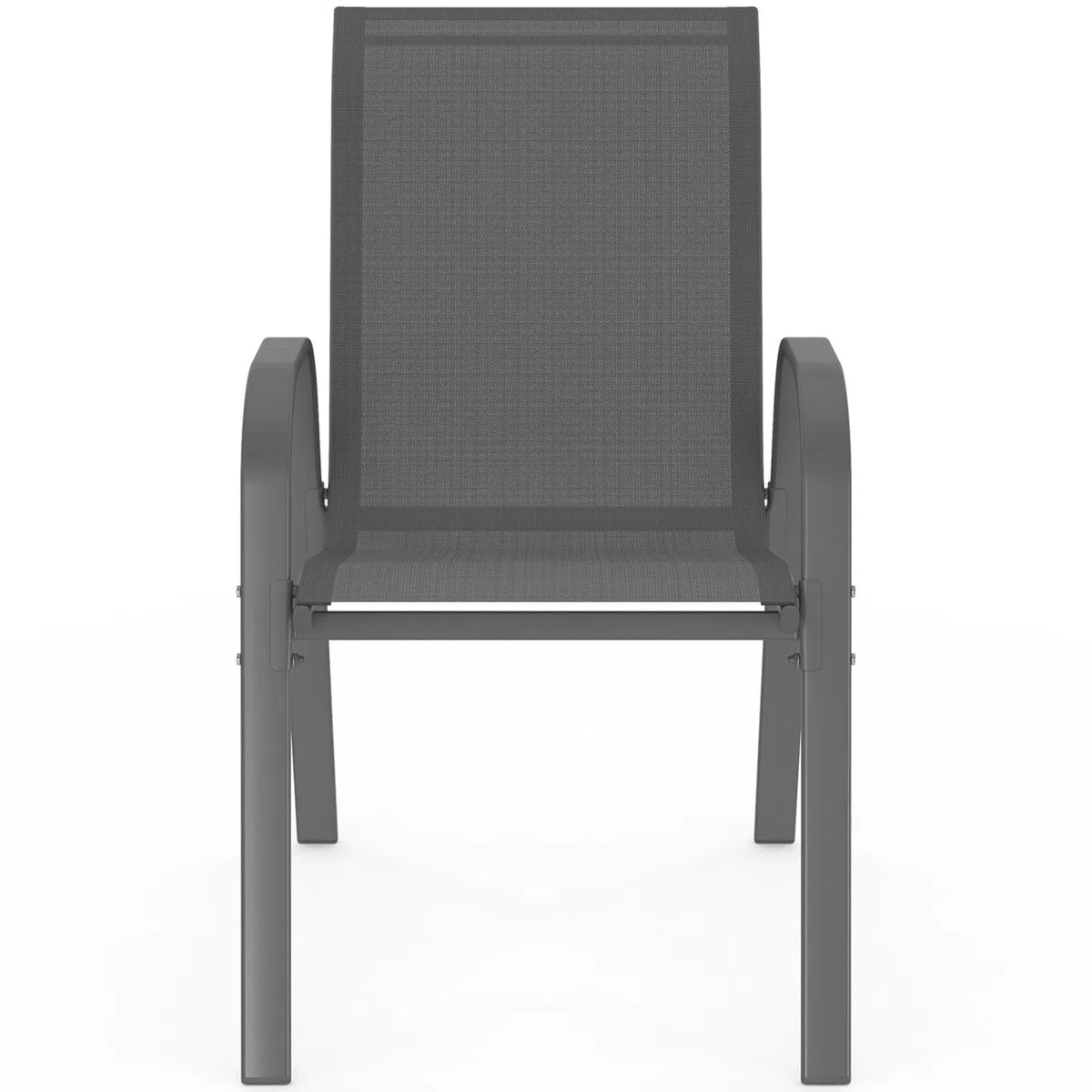 IDMarket - Salon de Jardin Madrid Table carrée 130 CM et 8 chaises empilables Gris Anthracite