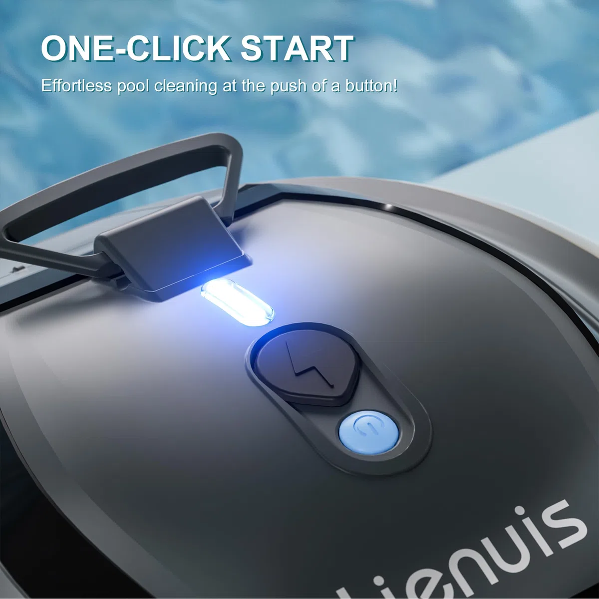 Robot nettoyeur de piscine sans fil avec batterie de 4400 mAh, aspirateur de piscine pour piscine hors sol avec aspiration puissante, technologie DirtLock, auto-stationnement, autonomie de 90 minutes